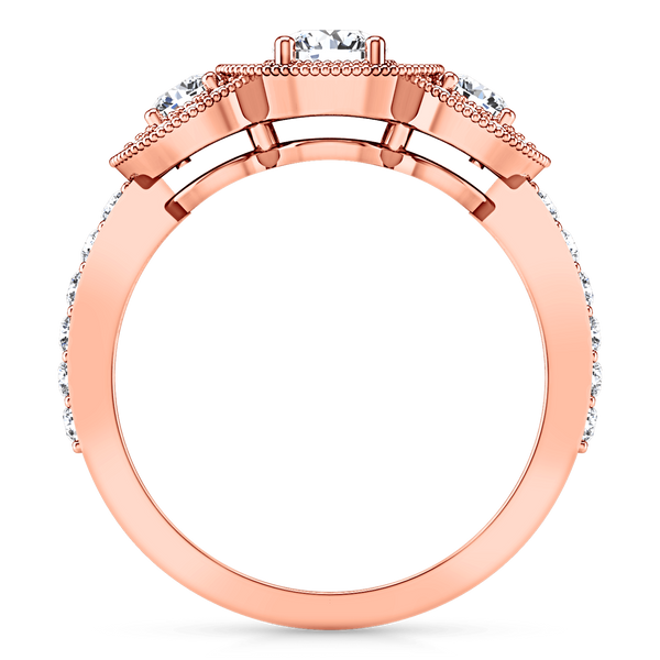 Three Stone Diamond EngagementRing Giselle 14K Rose Gold