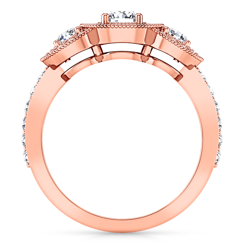 Three Stone Diamond EngagementRing Giselle 14K Rose Gold