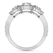 Round Diamond Three Stone Engagement Ring Giselle 14K White Gold