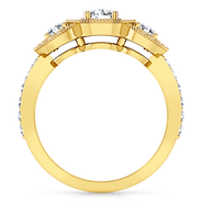 Three Stone Diamond Engagement Ring Giselle 14K Yellow Gold