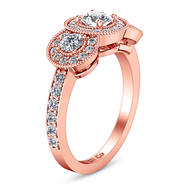 Three Stone Diamond EngagementRing Giselle 14K Rose Gold