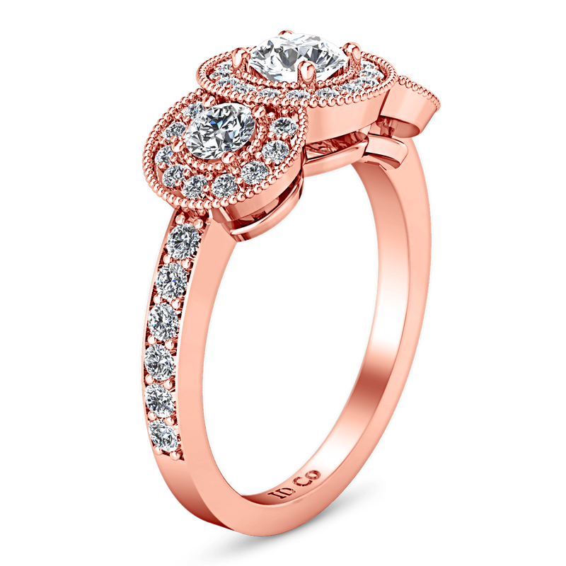 Three Stone Diamond EngagementRing Giselle 14K Rose Gold