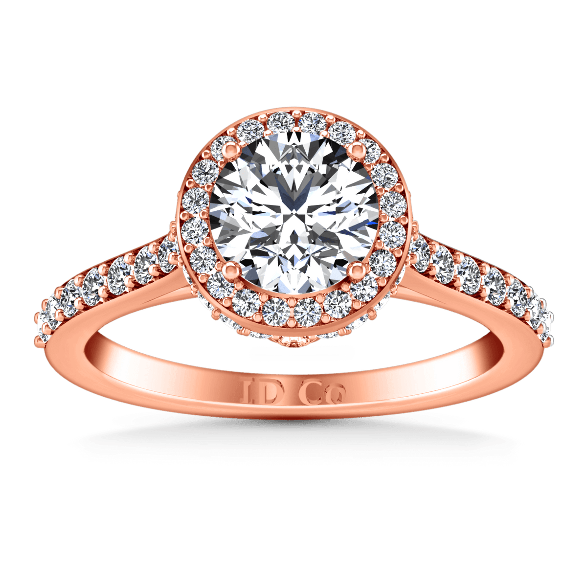 Halo Diamond Engagement Ring Milana 14K Rose Gold