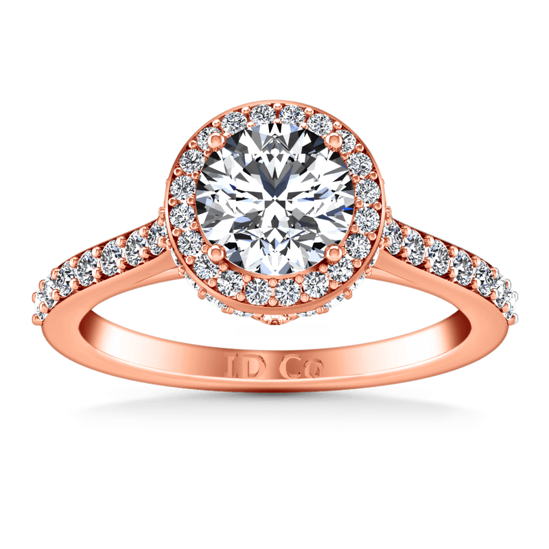 Halo Diamond Engagement Ring Milana 14K Rose Gold