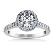Round Diamond Halo Engagement Ring Milana 14K White Gold