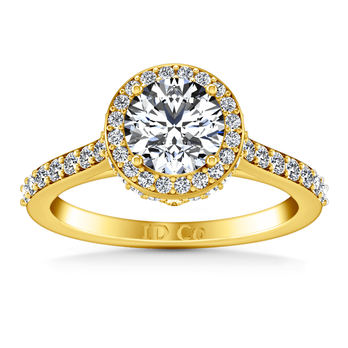 Halo Diamond Engagement Ring Milana 14K Yellow Gold