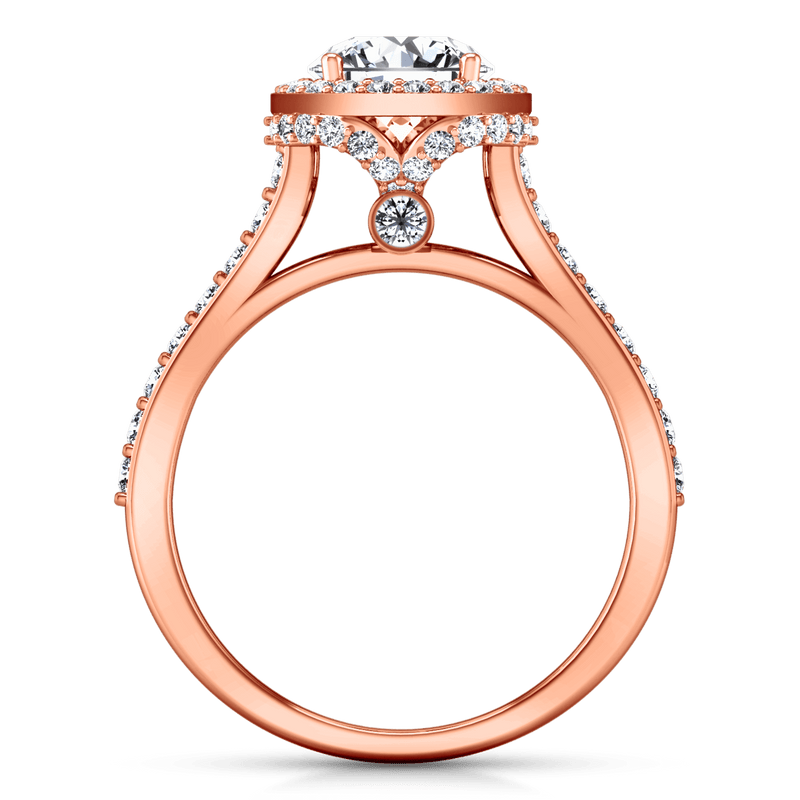Halo Diamond Engagement Ring Milana 14K Rose Gold