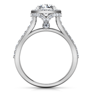 Round Diamond Halo Engagement Ring Milana 14K White Gold