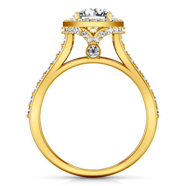Halo Diamond Engagement Ring Milana 14K Yellow Gold
