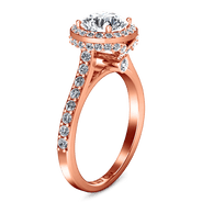 Halo Diamond Engagement Ring Milana 14K Rose Gold