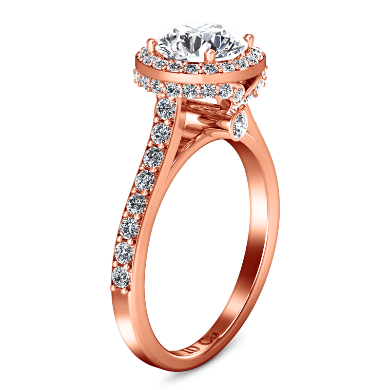 Halo Diamond Engagement Ring Milana 14K Rose Gold