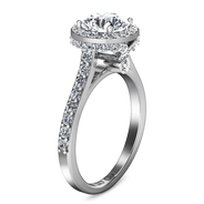 Round Diamond Halo Engagement Ring Milana 14K White Gold