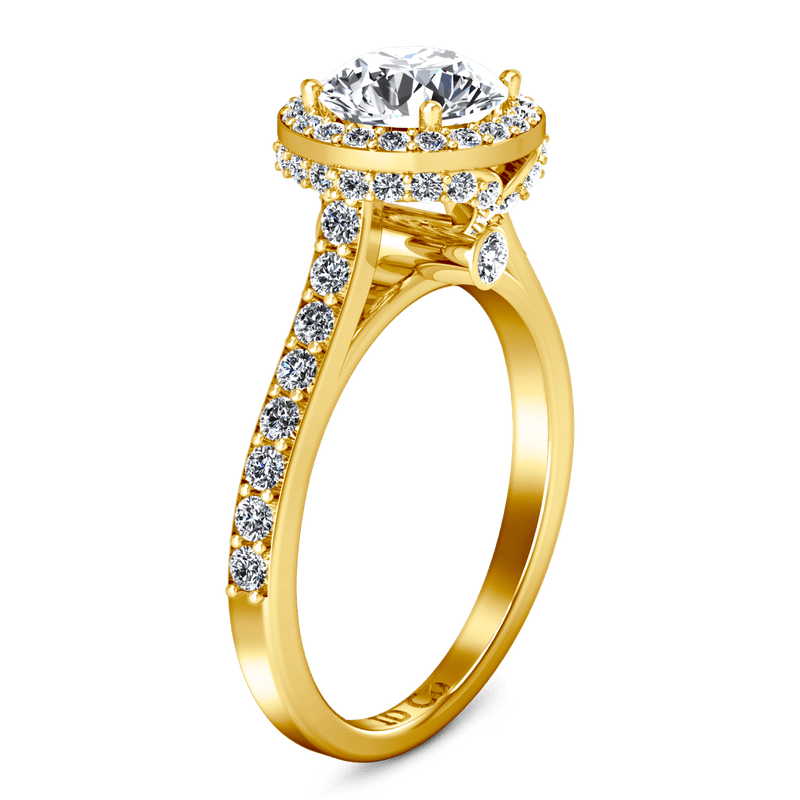 Halo Diamond Engagement Ring Milana 14K Yellow Gold