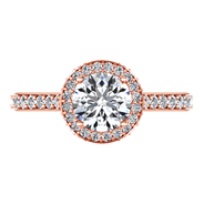 Halo Diamond Engagement Ring Milana 14K Rose Gold