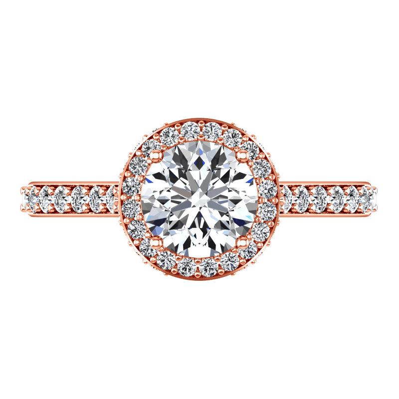 Halo Diamond Engagement Ring Milana 14K Rose Gold