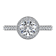 Round Diamond Halo Engagement Ring Milana 14K White Gold