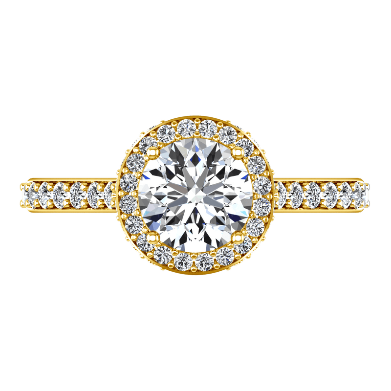 Halo Diamond Engagement Ring Milana 14K Yellow Gold