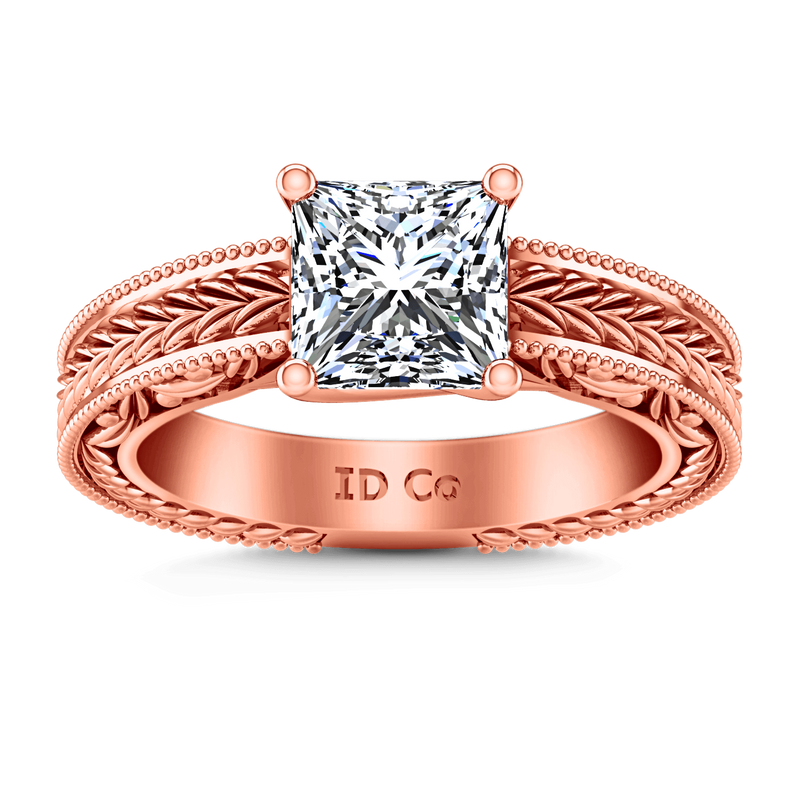 Solitaire Diamond Engagement Ring Rowan 14K Rose Gold