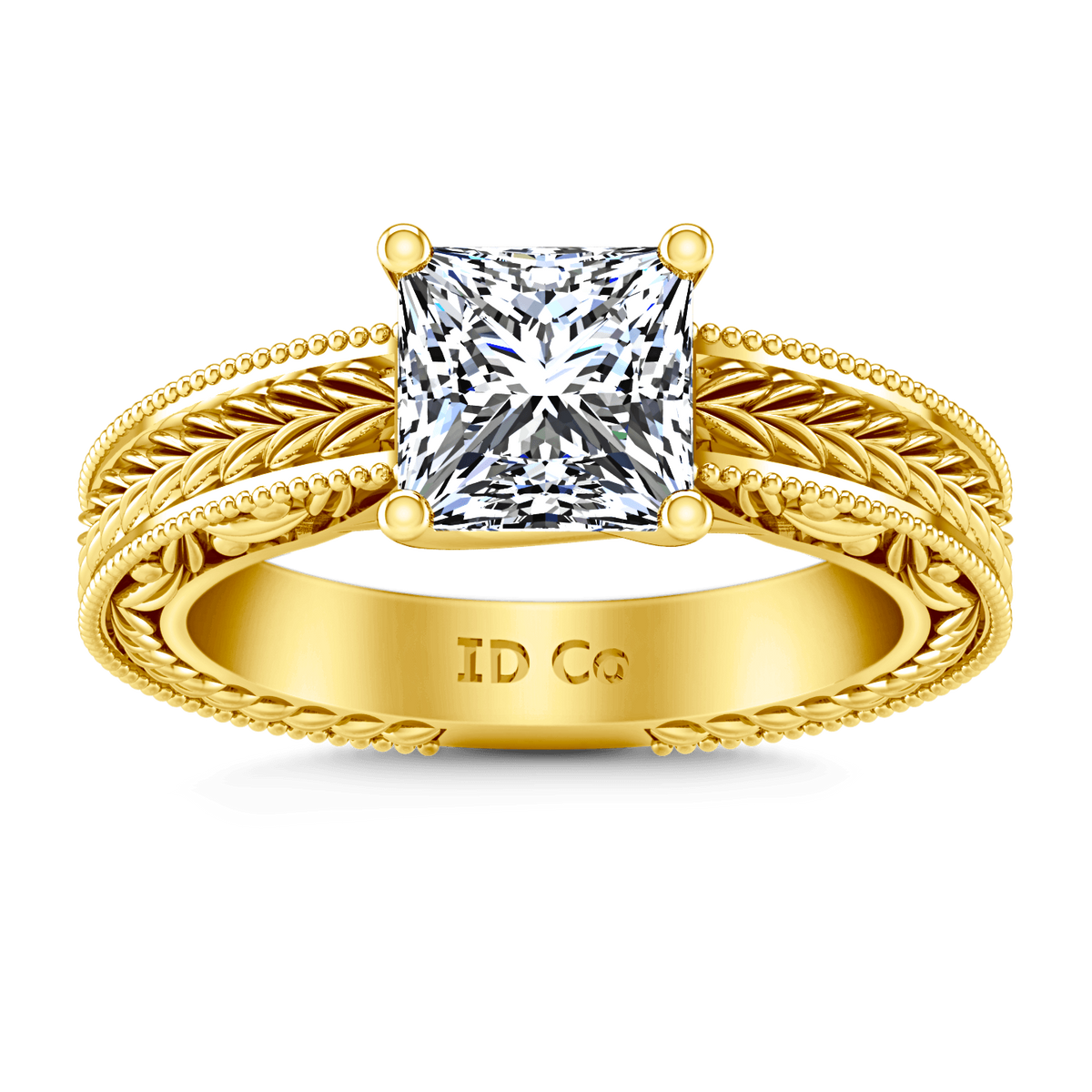 Solitaire Diamond Engagement Ring Rowan 14K Yellow Gold