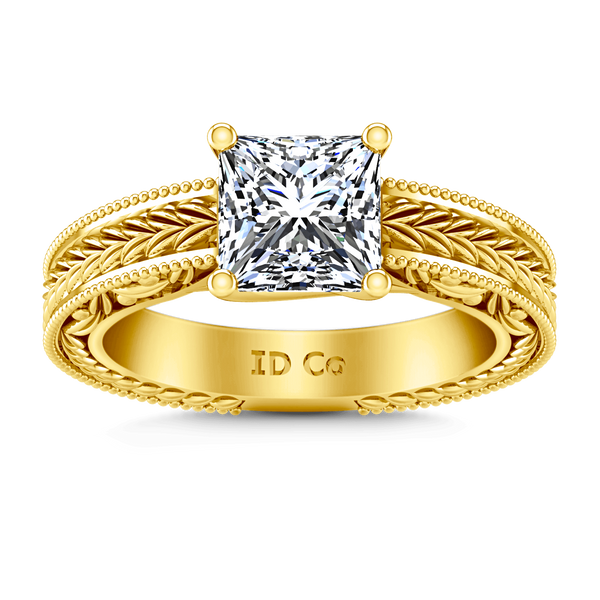 Solitaire Diamond Engagement Ring Rowan 14K Yellow Gold