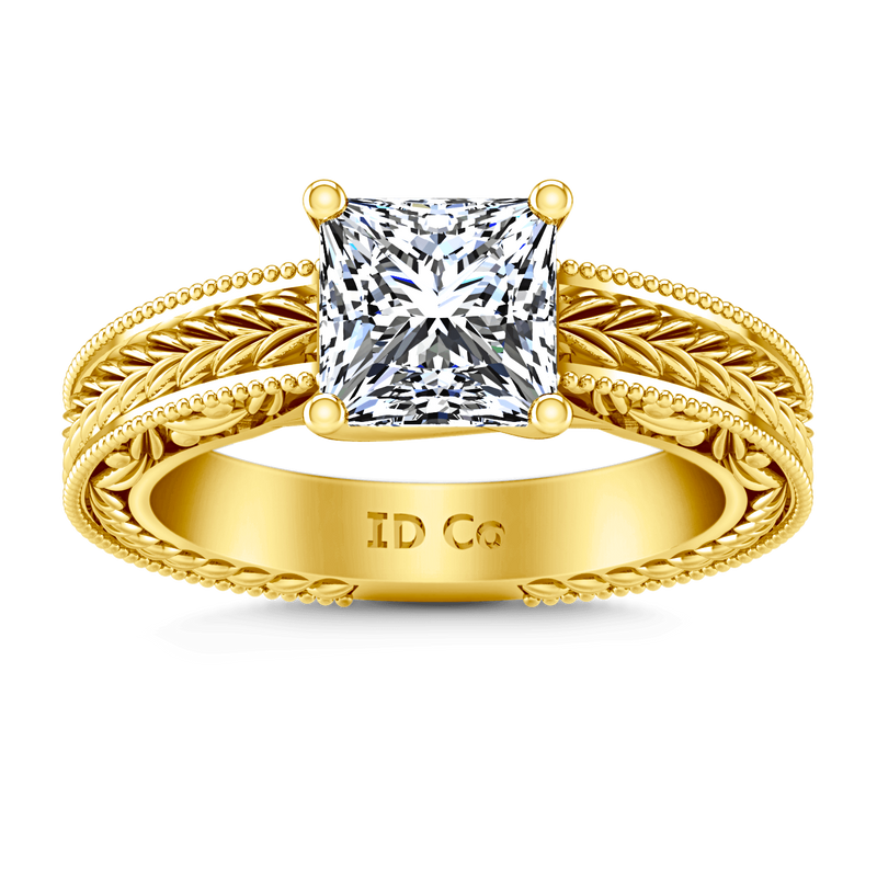 Solitaire Diamond Engagement Ring Rowan 14K Yellow Gold