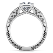 Solitaire Princess Cut Diamond Engagement Ring Rowan 14K White Gold