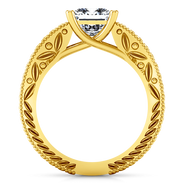 Solitaire Diamond Engagement Ring Rowan 14K Yellow Gold
