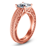Solitaire Diamond Engagement Ring Rowan 14K Rose Gold