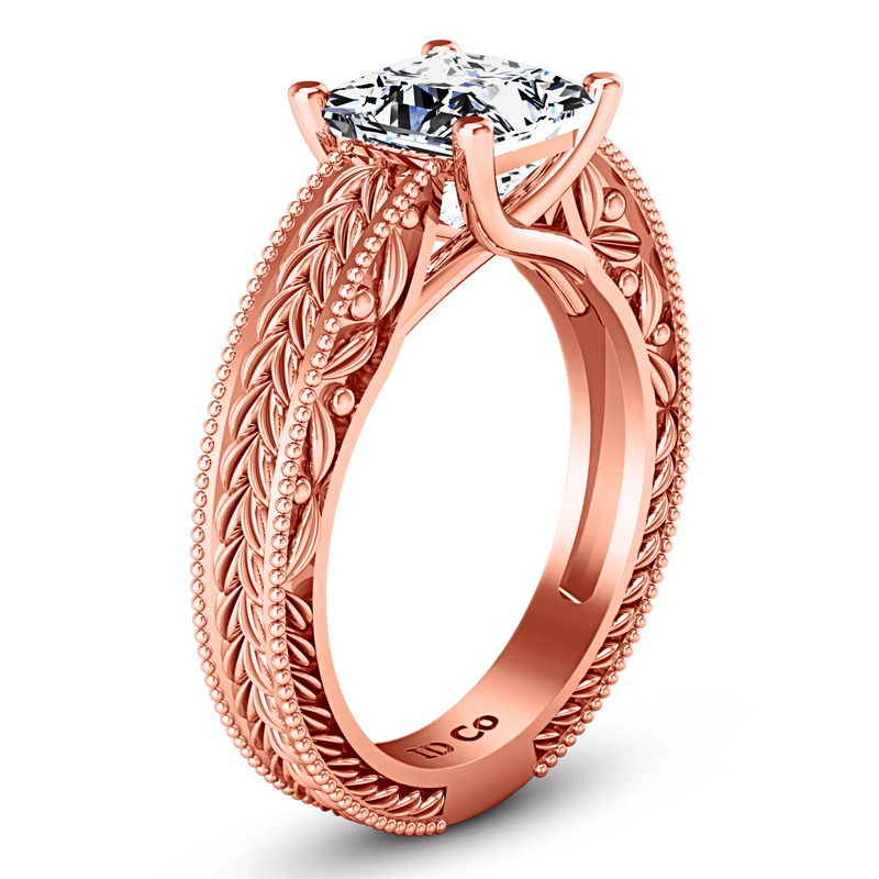 Solitaire Diamond Engagement Ring Rowan 14K Rose Gold