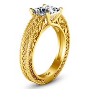 Solitaire Diamond Engagement Ring Rowan 14K Yellow Gold