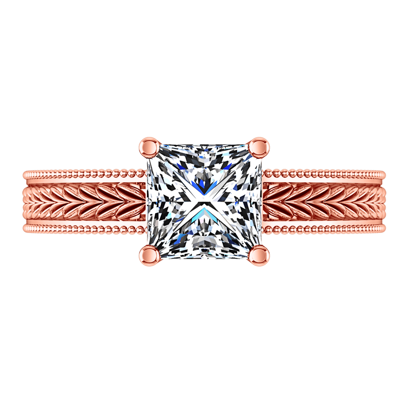 Solitaire Diamond Engagement Ring Rowan 14K Rose Gold