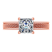 Solitaire Diamond Engagement Ring Rowan 14K Rose Gold