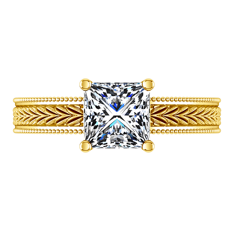 Solitaire Diamond Engagement Ring Rowan 14K Yellow Gold