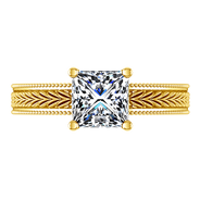 Solitaire Diamond Engagement Ring Rowan 14K Yellow Gold