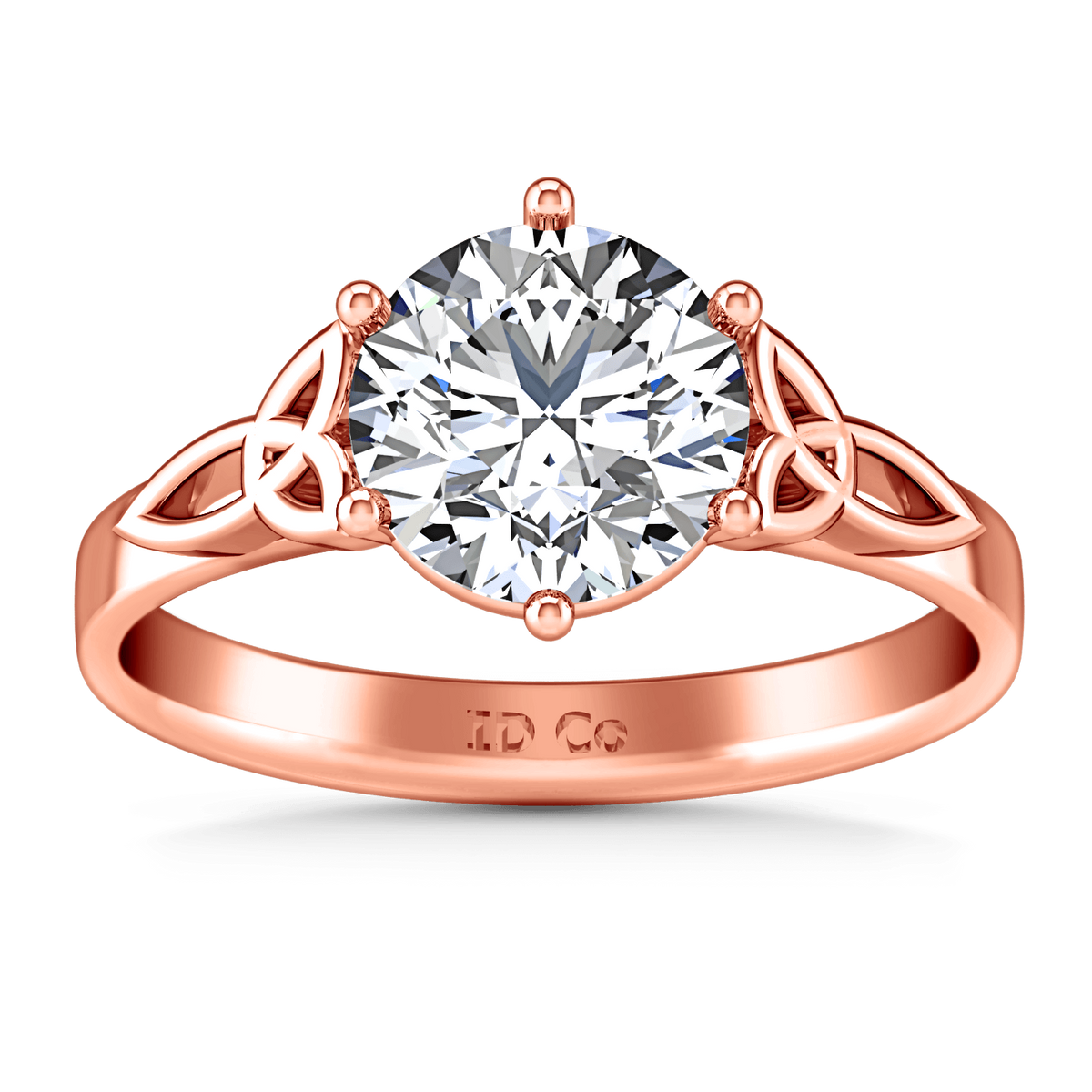 Solitaire Diamond Engagement Ring Fiona Celtic Knot 14K Rose Gold