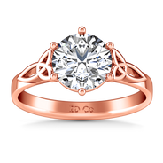 Solitaire Diamond Engagement Ring Fiona Celtic Knot 14K Rose Gold