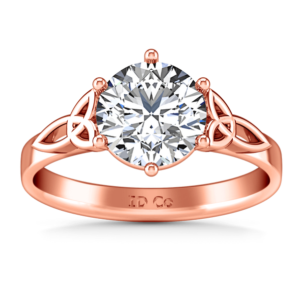 Solitaire Diamond Engagement Ring Fiona Celtic Knot 14K Rose Gold