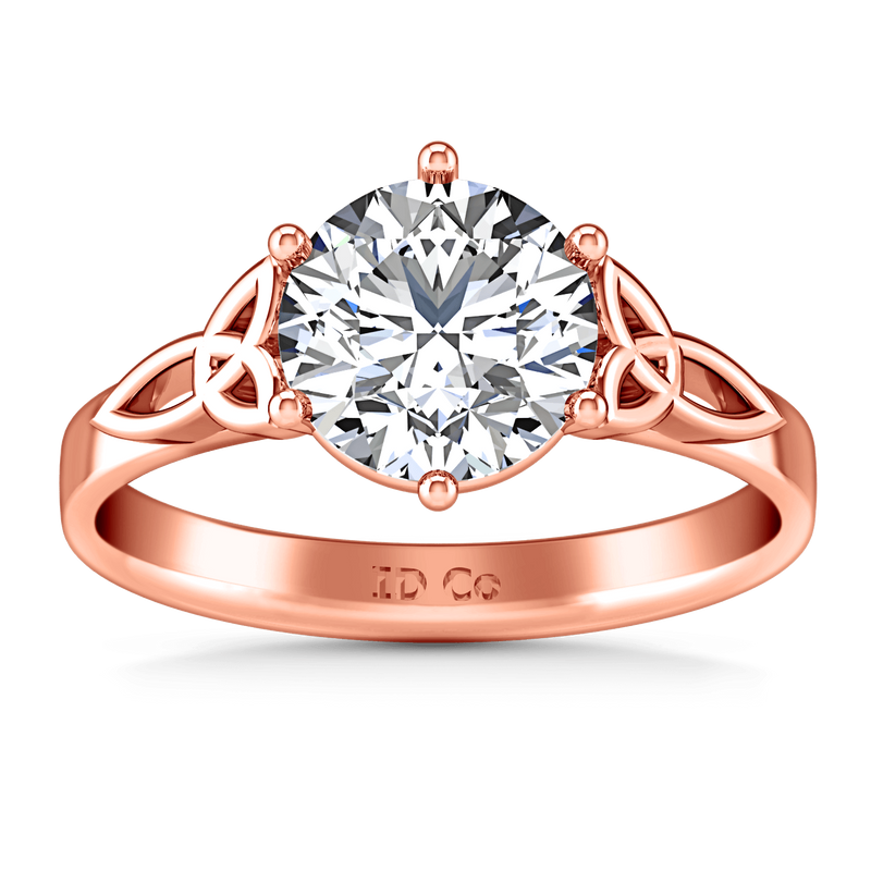 Solitaire Diamond Engagement Ring Fiona Celtic Knot 14K Rose Gold