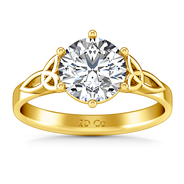 Solitaire Diamond Engagement Ring Fiona Celtic Knot 14K Yellow Gold