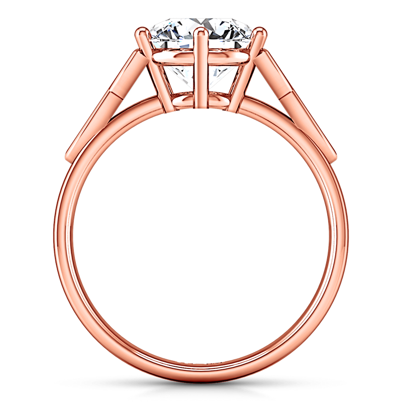 Solitaire Diamond Engagement Ring Fiona Celtic Knot 14K Rose Gold