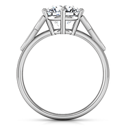Round Diamond Solitaire Engagement Ring Fiona Celtic Knot 14K White Gold
