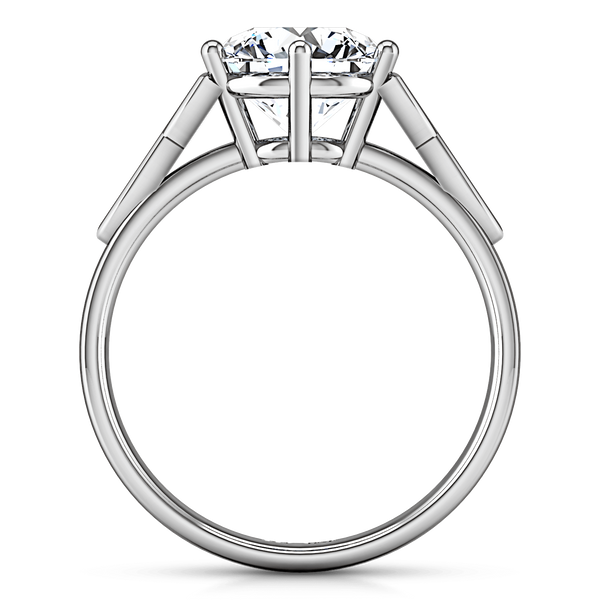 Round Diamond Solitaire Engagement Ring Fiona Celtic Knot 14K White Gold