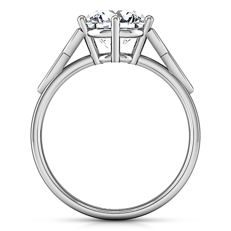 Round Diamond Solitaire Engagement Ring Fiona Celtic Knot 14K White Gold