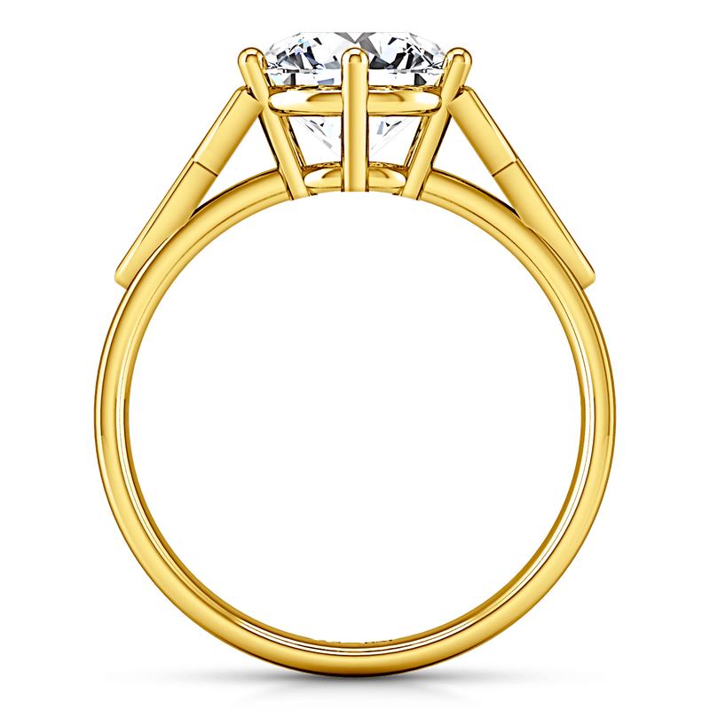 Solitaire Diamond Engagement Ring Fiona Celtic Knot 14K Yellow Gold