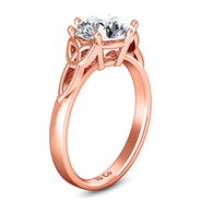 Solitaire Diamond Engagement Ring Fiona Celtic Knot 14K Rose Gold