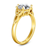 Solitaire Diamond Engagement Ring Fiona Celtic Knot 14K Yellow Gold