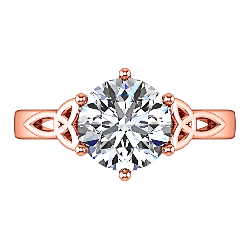Solitaire Diamond Engagement Ring Fiona Celtic Knot 14K Rose Gold