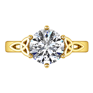 Solitaire Diamond Engagement Ring Fiona Celtic Knot 14K Yellow Gold