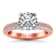 Pave Diamond Engagement Ring Gardenia 14K Rose Gold