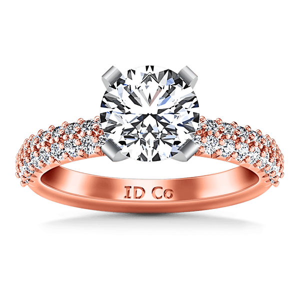 Pave Diamond Engagement Ring Gardenia 14K Rose Gold